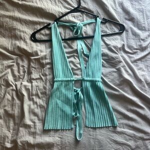 Garage Green Ribbed Sleeveless Tank Top